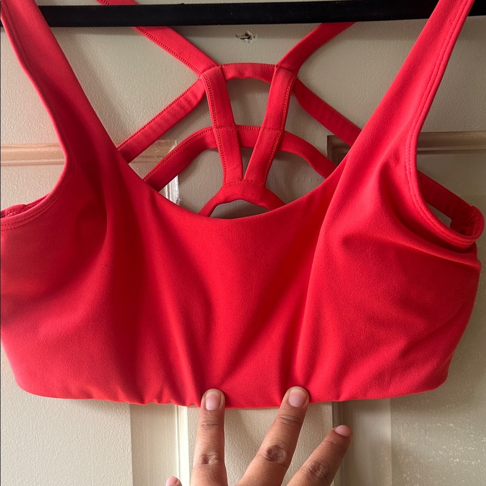 Vuori Red Strappy Back Sports Bralette - Picture 2 of 6